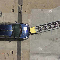 Image of the Delta TL-3 Crash Cushion during MASH Test 3-32