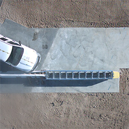 Image of the Delta TL-3 Crash Cushion during MASH Test 3-37